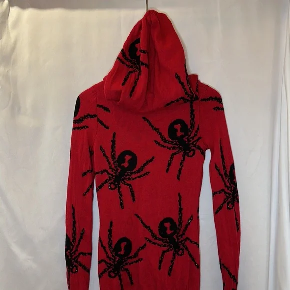 BETSEY JOHNSON Rare vintage Spider Rhinestone sweater Small - Picture 4 of 7